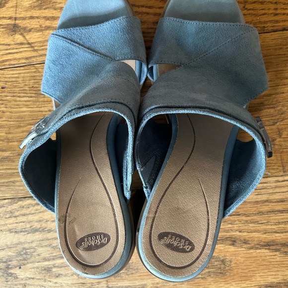 Dr Scholls shoes spellbound sandal heel blue size 8 slip on - Picture 8 of 11